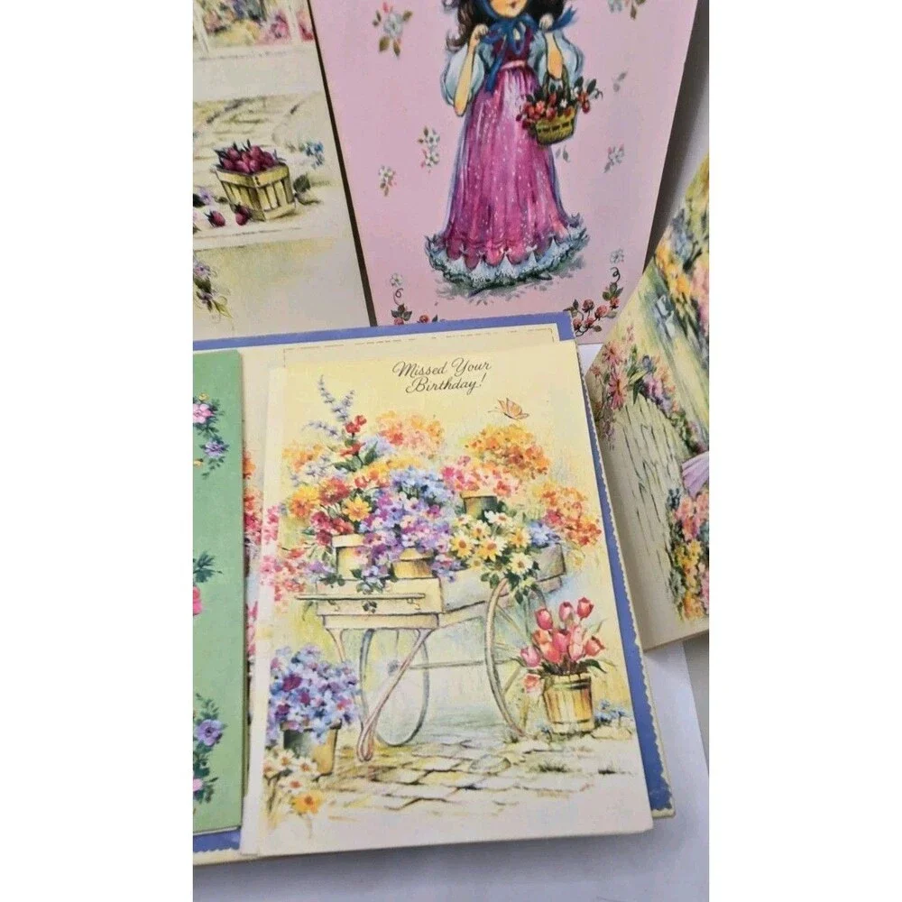 35 Vintage Birthday Cards with Envelopes Made in USA Unused